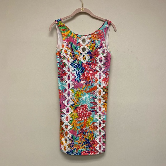 Lilly Pulitzer Ember Shift Skeeveless Multicolor Sheath Lace Dress size 4 - Picture 2 of 8